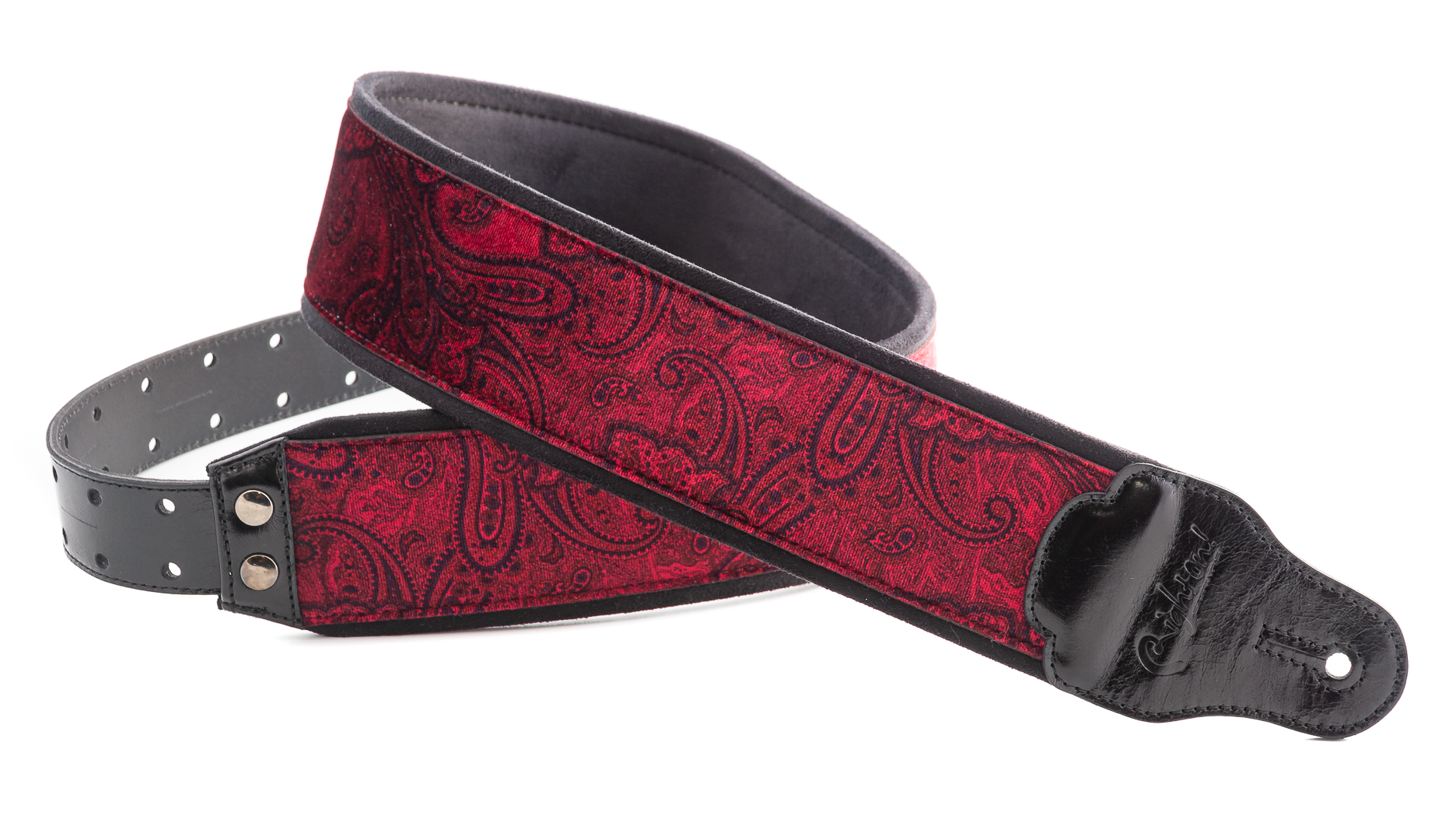 Red velvet shop guitar strap